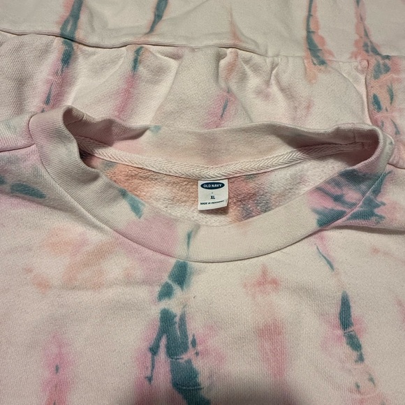 OLD NAVY TYE DYE PINK/BLUE WOMENS CROPPED SWEATER | Size XL - Picture 4 of 6